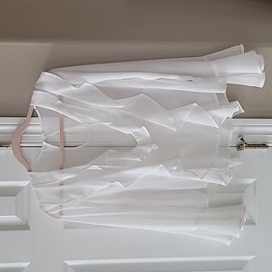 White ruffle pull over top size S